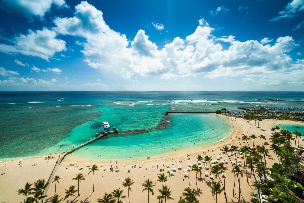 Spectacular beach at the Hilton Hawaiian Village Waikiki Beach Resort. Photo courtesy of Hilton Hawaiian Village Waikiki Beach Resort